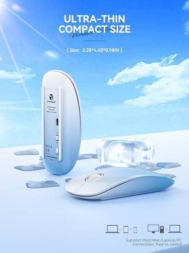 Sleek Purple Wireless Bluetooth Mouse – Effortless Dual Connectivity, 1600 DPI Precision, Whisper-Quiet Clicks, Long Battery Life for Enhanced Productivity and Versatile Device Compatibility