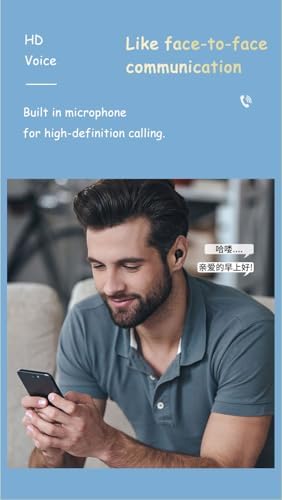 Invisible Bluetooth Earbuds – Ultra-Compact Wireless Earphones with Exceptional Sound Quality, Noise Isolation & Ergonomic Comfort – Stylish Mini Design in White for Seamless Music Enjoyment and Hands-Free Calling Anytime, Anywhere