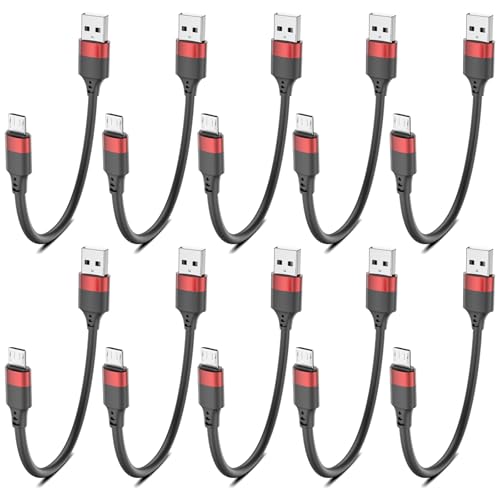 Efficient 10-Pack Short Micro USB Cables – 1 ft Durable Android Charging Cords for Streamlined Connectivity with Samsung Galaxy, LG, Kindle Fire, and More – Fast Data Transfer for Clutter-Free Charging Stations