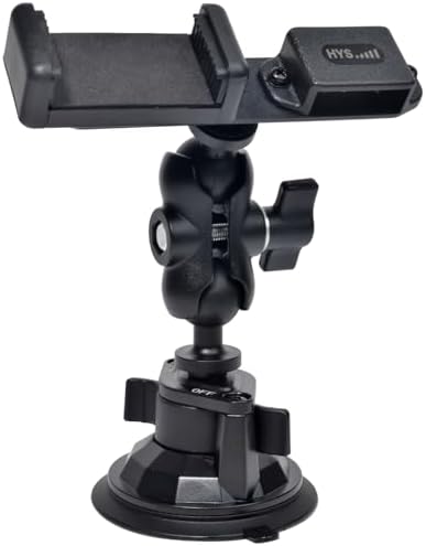 HYS Premium Car Suction Cup Mount: Multi-Compatible Holder for Two-Way Radios and Smartphones – Ideal for Dashboard and Windshield Installation with Secure Grip, Adjustable Viewing Angles, and Quick-Release Mechanism for Enhanced Hands-Free Safety During Travel