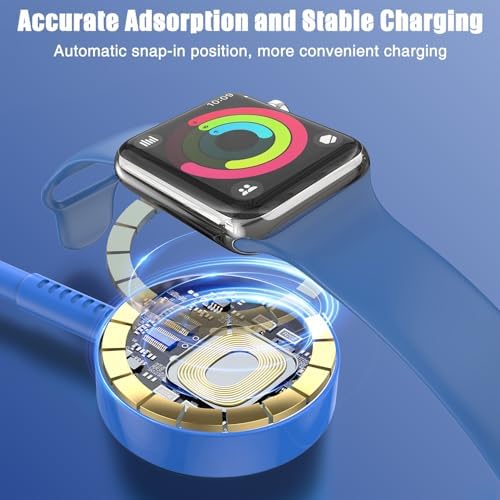 USB-C Magnetic Charger for Apple Watch – Fast Charging Cable Compatible with Ultra, Series 9-1 – 3.3 FT (1.1 M) Black – Enhanced Power Delivery & Secure Connection for All Models