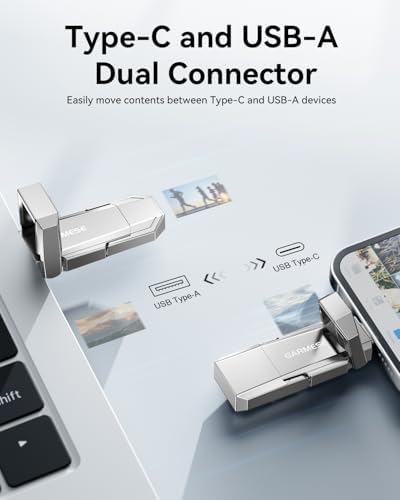 High-Speed 128 GB USB C Flash Drive – Dual USB-A and USB-C Memory Stick with 450 MB/s Transfer Rate for Effortless Data Storage Across Smartphones, Tablets, Computers & Game Consoles – Compact & Durable Design for Ultimate Portability