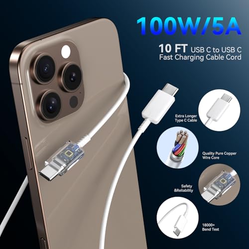 High-Speed 45 W USB-C Wall Charger for i Phone 16 Pro Max – Includes 6 FT Long Charging Cable for Ultimate Flexibility and Rapid Power Boost – Perfect for i Phone 16 Series & Samsung S24 – Compact Design with Advanced Safety Features