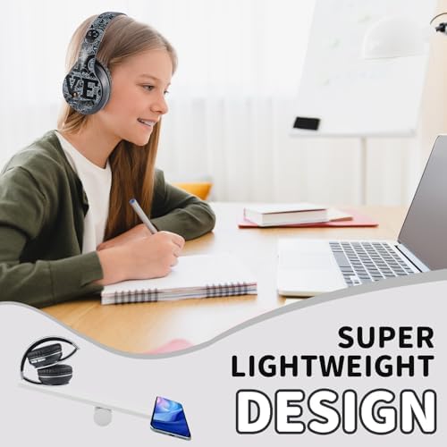 Ultimate Comfort Wireless Bluetooth Headphones for Kids – Ergonomic Over-Ear Design with Soft Protein Cushions for Unmatched Listening Pleasure – Perfect for Gaming, Music, and Active Lifestyles – Sleek Black and White Aesthetic for Ages 3 to 21 – Lightweight and Durable for Long-Term Use – Ideal Wireless Sports Headset with Extended Battery Life for Endless Enjoyment