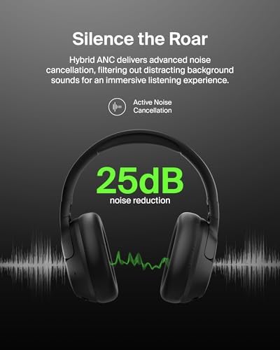 Belkin Sound Form Isolate Bluetooth Over-Ear Headphones – Premium Hybrid Active Noise Cancelling Technology for Immersive Audio, Luxurious Cloud Cushion Design for All-Day Comfort, Unmatched 60-Hour Battery Life with Quick Charge, Advanced Bluetooth 5.4 Connectivity for Crystal-Clear Sound – Ideal for Travel, Home, and Office Use in Elegant Sand Finish