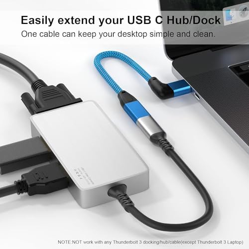 Effortlessly Enhance Your Connectivity with Use Bean 0.6 FT Right Angle USB C Extension Cable 2-Pack – 90-Degree Gen2 20 Gbps Fast Data Transfer for i Phone 16/15, Mac Book, i Pad Pro/Air, Galaxy S25/S24 – Perfect for Tight Spaces and Seamless Charging Solutions
