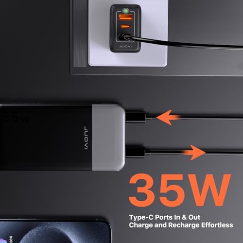 10000 m Ah Fast Charging Power Bank – 35 W Portable USB-C Charger with PD 3.0 & QC 4.0 for i Phone 15, Galaxy, Tablets, and Switch – Sleek Green Design for Ultimate Portability and Compatibility