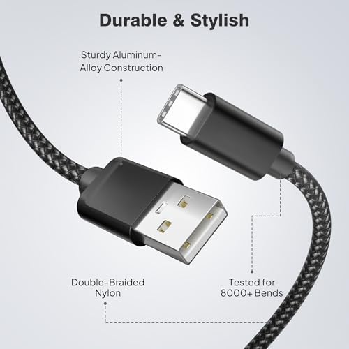 Versatile Elebase USB C Charger Cable Trio – 1.5/3.3/6.6 FT Fast Charging Cords for i Phone 15/16 Max, Samsung Galaxy S8-S24, and Motorola Devices – Durable, Tangle-Free Design for Rapid Data Transfer and Enhanced Compatibility