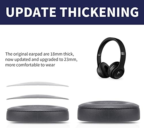 Damex Premium Thickened Replacement Ear Pads for Beats Solo 2/3 Wireless Headphones – Comfortable Red Earpads with Enhanced Sound Isolation and Easy Installation for Ultimate Listening Experience