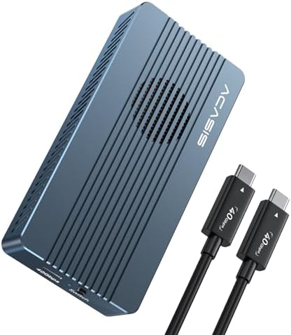 Experience Lightning-Fast Storage with ACASIS 40 Gbps M.2 NVMe SSD Enclosure – Thunderbolt 4/3 & USB4 Compatible, Tool-Free Setup for M-Key B+M SSDs (2280/2260/2242/2230) – Perfect for Video Editing, Gaming, and Large File Transfers – Durable Design for Optimal Heat Dissipation & Long-Lasting Performance – Elevate Your Device with High-Speed Data Transfer and Enhanced Compatibility
