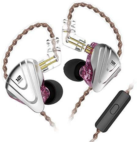 Kinboofi KZ ZSX Hybrid In-Ear Monitor Earbuds – Premium 5 Balanced Armature and 1 Dynamic Driver IEMs with Zinc Alloy Faceplate, Detachable 2-Pin Cable, and Ergonomic Design for Superior Comfort and Audio Clarity in Striking Purple Finish