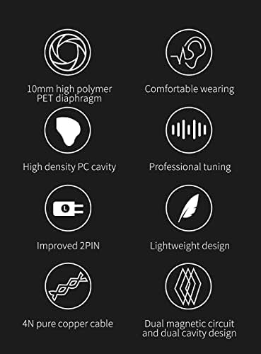 KBEAR KS1 Premium Wired Earbuds with Microphone – Superior In-Ear Monitors for Rich Deep Bass & Hi-Fi Stereo Sound – Noise-Isolating Design with Tangle-Free Removable Cord – Ergonomically Crafted for Comfort & Enhanced Device Compatibility in Workouts and Daily Use