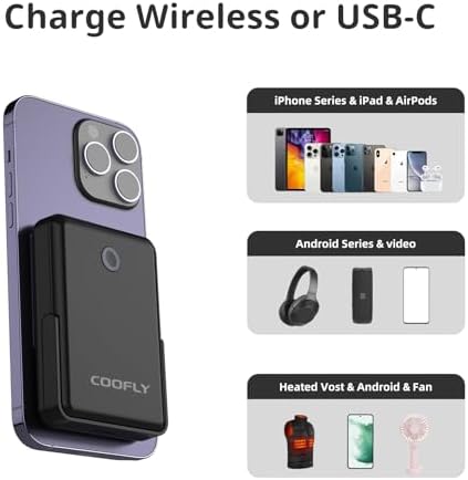 Revolutionary 3-in-1 Magnetic Power Bank with 5000 m Ah Capacity – Wireless Charging, Type-C Input/Output, and Integrated Kickstand for i Phone 15/14/13/12 Series & More – Ultimate Portable Battery Solution for Effortless Connectivity and Convenience