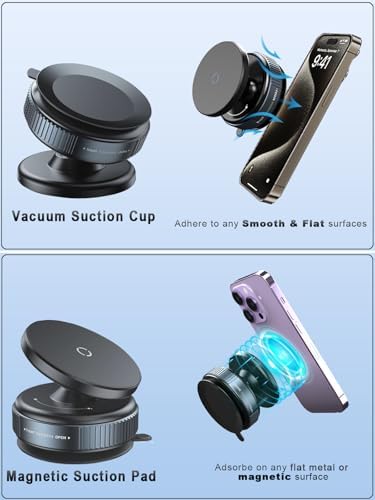 Revolutionary Magnetic Suction Phone Mount for i Phone 16 – Ultimate Versatile Holder for Cars, Gyms, Mirrors, and Showers – Unmatched Stability and Quick Installation for Seamless Navigation and Communication – Ideal Accessory for i Phone 16 Pro Max and 15 Series