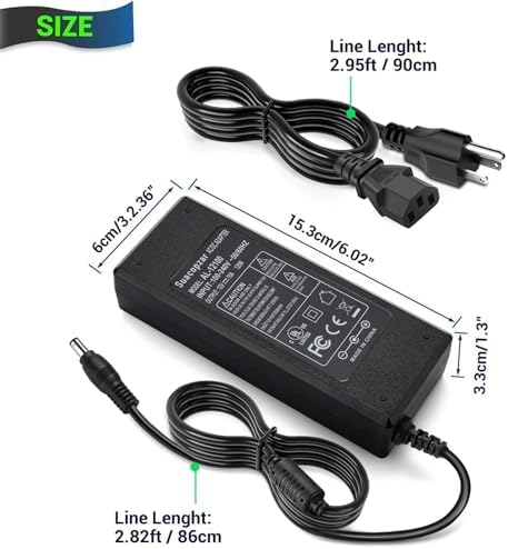 120 W 12 V AC to DC Power Supply Adapter – Reliable Transformer for LED Strip Lighting, CCTV Surveillance Systems & 3 D Printing – Versatile Dual Connector Options (5.5 x 2.5 mm & 5.5 x 2.1 mm) – Global Voltage Compatibility (100-240 V) with Enhanced Safety Features for Superior Device Performance