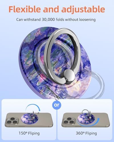 Magnetic Phone Grip Holder for i Phone – Adjustable Mag Safe-Compatible Finger Ring Stand with Fun Designs for Secure Selfies and Video Calls – Lightweight, Durable, and Removable Accessory to Elevate Your Smartphone Experience