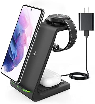 Effortless Power Hub: Joy Geek 3-in-1 Wireless Charging Station for Samsung & Android Devices – Fast Charge Your Galaxy Watch 5 Pro, S23 Ultra, and Buds2 Pro with Sleek, Space-Saving Design – Ultimate Compatibility for Efficient Device Management