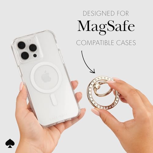 Transform Your Mobile Experience with the kate spade new york Tortoiseshell Magnetic Phone Ring Grip & Stand – Stylish, Removable & Mag Safe Compatible for Ultimate Convenience and Secure Handling
