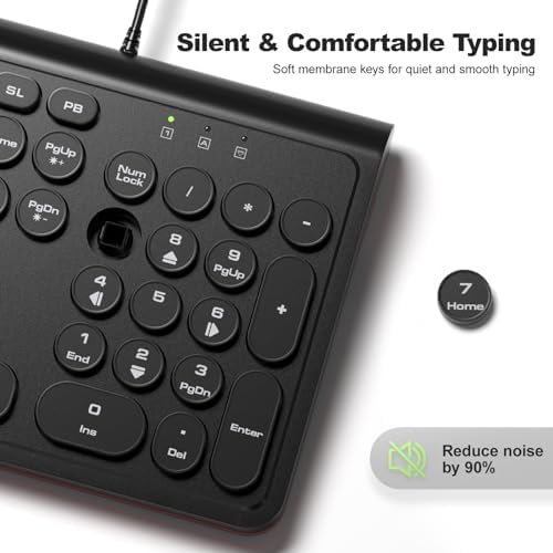 Experience Ultimate Clarity with the Large Print Wired Office Keyboard – 104 Full-Sized Typewriter Keys for Enhanced Visibility, Ergonomic Design, and Instant USB Plug & Play Compatibility for Windows and PCs – Perfect for Home and Office Use
