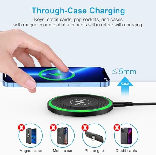 15 W Ultra-Fast Wireless Charging Pad with QC Adapter – Universal Charger Mat for Samsung Galaxy S25/S24/S23 Ultra & i Phone 16/15/14/13 Pro Max – Sleek Design, Enhanced Safety, and Rapid Power Delivery for Busy Lifestyles