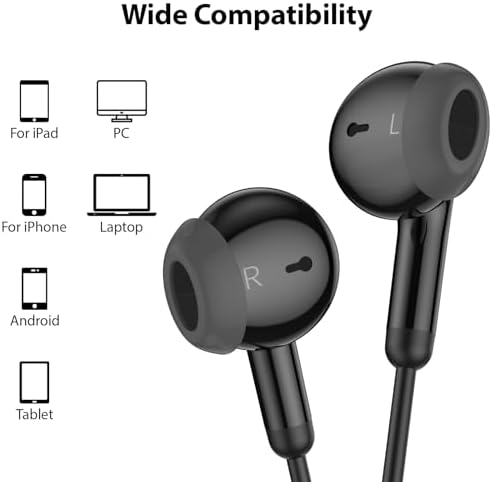 Elevate Your Audio Experience with USB C Wired Earbuds – Premium Noise-Canceling Headphones for i Phone 16 Series & Samsung Galaxy S25 Ultra – Comfortable In-Ear Fit with Integrated Microphone for Seamless Calls – Ideal for Music Enthusiasts & Professionals – Superior Hi-Fi Sound Quality with Enhanced Compatibility and Tangle-Free Design