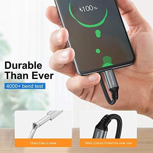 High-Speed USB Type-C Charging Cable 5 Pack – 3 A Quick Charger Cord for Samsung Galaxy S10, S9, S8 Plus & LG V50, V40, G8, G7 – Durable Braided 3 ft Cables in Sleek Silver Finish for Enhanced Performance and Flexibility