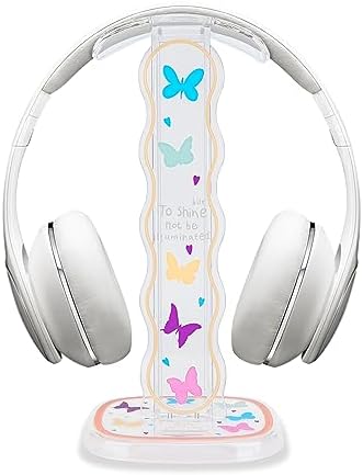 CamyCosy Headphone Holder for Desk, Gaming Headset & Earphone Stand with Tulip Flowers Pattern – Enhanced Compatibility and Speed