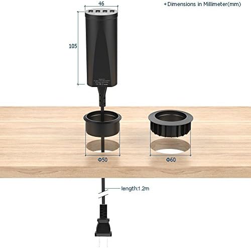 Simpeak 30 W 4-Port USB Desk Charger – Efficient Grommet Mount Charging Station for Seamless Device Powering, Fast Charging Adapter with Smart Technology for Enhanced Compatibility, Sleek Black Design for Modern Workspaces, Ideal for Home and Office Use