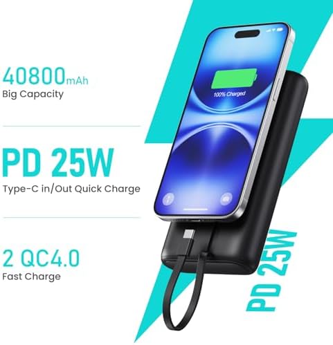 Maximize Your Power On-the-Go: 26800 m Ah Ultra-High Capacity Portable Charger with Dual USB Outputs for High-Speed Charging – Universal Compatibility with i Phone 16/15/14/13/12, Galaxy, Android & More – Lightweight & Safe External Battery Pack for Travel & Daily Use