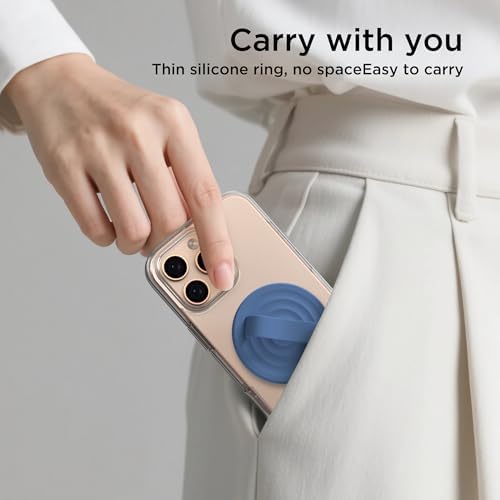 Revolutionary Magnetic Phone Ring Grip Holder – Ergonomic Silicone Finger Loop for i Phone Pro Max/Plus, 12/13/14/15/16 Series – Compatible with Mag Safe – Oat Color Enhances Aesthetics and Comfort – 360-Degree Rotation for Effortless Use – Secure Your Device with Style and Stability – Essential Smartphone Accessory for Unmatched Usability and Convenience