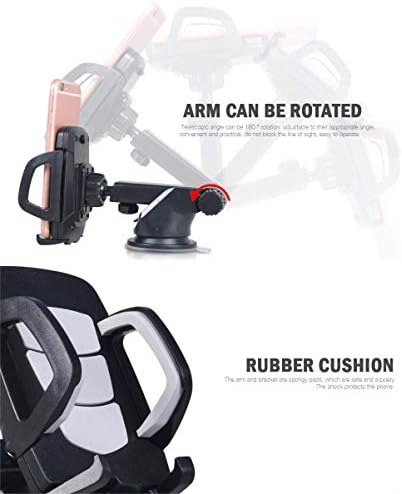Revolutionary 360-Degree Rotating Smartphone Holder for Cars – Adjustable Arm with High-Performance Suction Gel Pad for Ultimate Dashboard Stability – Universal Fit for All Smartphone Models – Enhance Driving Safety and Convenience