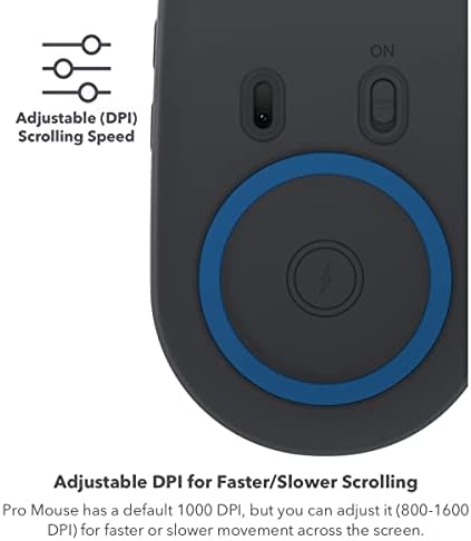 ZAGG Pro Mouse: Ultimate Multi-Device Bluetooth Mouse with Wireless Qi Charging Pad & 6 ft USB-C Cable – Ergonomic, Fast, and Universally Compatible for Tablets & Laptops