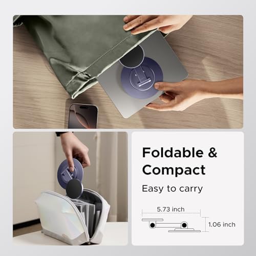 UGREEN Magnetic Phone Stand for MagSafe, Height Adjustable iPhone Stand for Desk with 360° Rotation Compatible for iPhone 16 15 Pro Max 14 Pro 13 12 and MagSafe Case, Black – Enhanced Compatibility and Speed