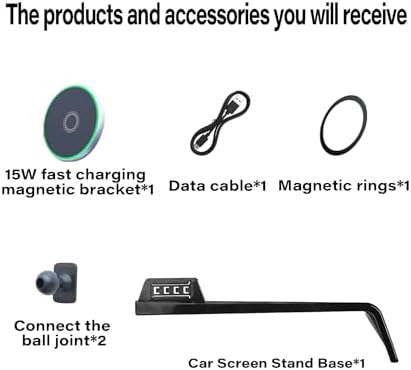 VW GTI & Golf R 2022-2024 Premium Car Phone Holder with 15 W Fast Wireless Charging – 360-Degree Rotational Mount for 8.25-10 Inch Screens – Hands-Free Clip for Enhanced Safety and Convenience – Durable, Versatile Design for Daily Use and Seamless Compatibility with Multiple Phone Models