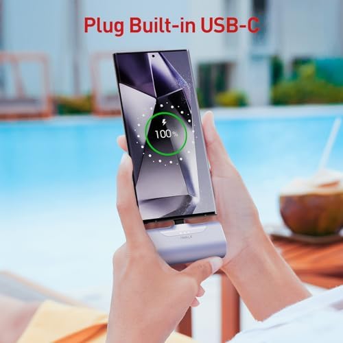 i WALK Compact 4500 m Ah USB-C Power Bank – Ultra-Lightweight Portable Charger for i Phone 16/15, Samsung Galaxy S25/S24/S23, and More – Fast Charging, Versatile Compatibility, Stylish Purple Design for On-the-Go Power Solutions