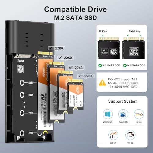 MAIWO M.2 NVMe Dual Bay SSD Cloner – High-Speed 20 Gbps USB-C Enclosure for Effortless Data Duplication, Supports M-Key PCIe NVMe/AHCI Up to 16 TB, Ideal for Seamless Backup and Migration, Compact Design for Ultimate Portability and Efficiency