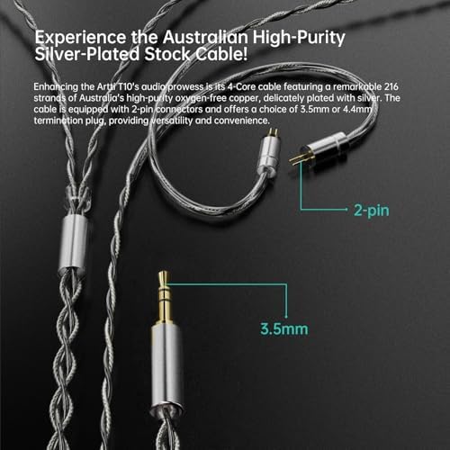 ARTTI T10 High-Performance In-Ear Earphones – Precision 14.2 mm Planar Drivers Delivering Superior Audio Clarity – Perfect for Audiophiles, Gamers, and Musicians Demanding Exceptional Sound Quality and Device Versatility