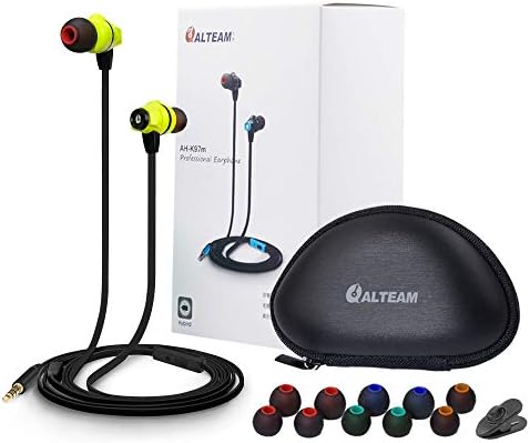 High-Resolution Dual Driver Hybrid Earphones with Mic – Superior In-Ear Sound Experience for Smartphones, PCs & Tablets – Tangle-Free Flat Noodle Cable – Lightweight Comfort & Dynamic Bass – Premium Audio Quality in Vibrant Yellow