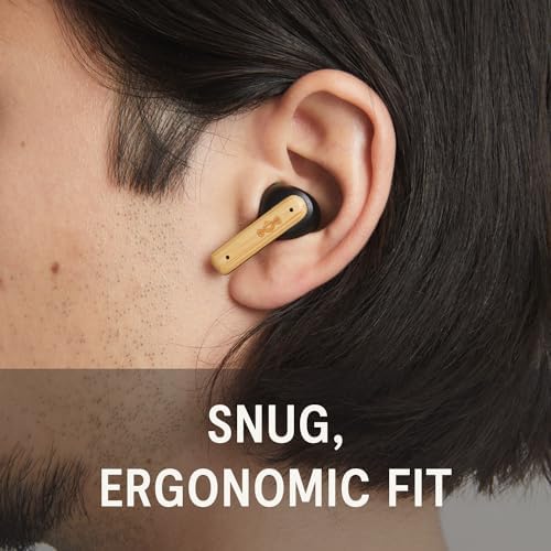 House of Marley Little Bird Eco-Conscious True Wireless Earbuds – Exceptional Audio Quality with Touch Controls, Integrated Mic, 24-Hour Battery Life, and USB-C Fast Charging – Ideal for Gamers and Music Enthusiasts (Red) – Experience Sustainable Sound Innovation for Everyday Use