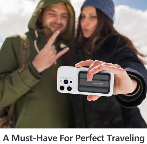 Azmuth Slim Magnetic Power Bank – 10,000 m Ah Wireless Charger with 22.5 W Fast Charging & Digital Display, Perfect for Mag Safe i Phone 16/15/14/13/12 Series – Lightweight, Portable Battery Pack for Seamless Charging on the Go