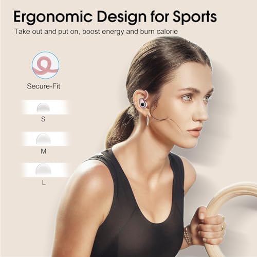 Poounur Bluetooth 5.3 Wireless Sport Earbuds – 50 Hours Playtime, IP7 Waterproof, Noise-Cancelling Headphones with Earhooks and Dual LED Display for Ultimate Comfort and Sound Quality – Perfect for Active Lifestyles and Outdoor Adventures