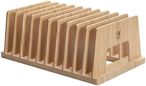 Eco-Conscious Bamboo Multi-Device Organizer: Five-Slot Desk Solution for Laptops, Tablets, and Smartphones – Streamlined Charging & Tidy Cable Management for a Sophisticated Workspace, Lightweight & Travel-Friendly