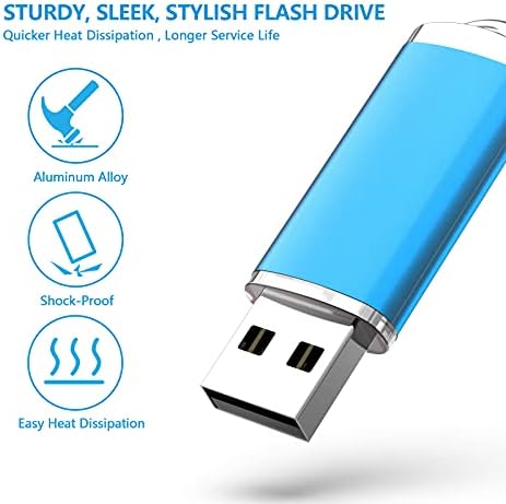 KOOTION 10-Pack 8 GB USB Flash Drives – High-Speed, Portable Memory Sticks with Keychain Design for Effortless Data Transfer and Storage Solutions – Compatible with PCs, Laptops, and Consoles