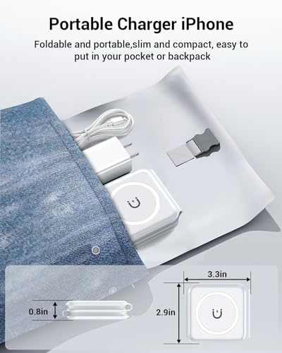 Ultimate 3-in-1 Magnetic Wireless Charging Station – Fast and Portable Mag-Safe Charger for i Phone 16/15/14/13/12 Series, Apple Watch & Air Pods with Adapter Included – Compact Design for Effortless Travel and Enhanced Device Compatibility