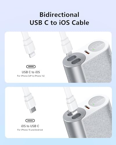 VEGER Stylish 10,000 m Ah Portable Charger with Detachable Cable – 20 W Fast Charging Power Bank for i Phone 15/14 & Android Devices – Chic Travel Essential in Eye-Catching Blue for On-the-Go Charging