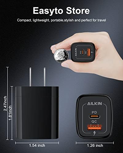20 W Dual-Port USB-C Wall Charger – Fast Charging Power Adapter for i Phone, Samsung Galaxy, Google Pixel, and More – Compact & Reliable Power Delivery for Simultaneous Device Charging – Essential Tech Accessory for Home & Travel