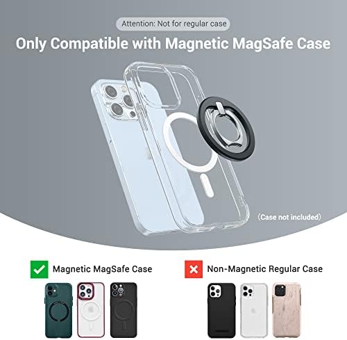 Premium PROfezzion Magnetic Phone Grip Holder – 2 Pack Zinc Alloy Ring Stand for Mag Safe i Phone 16/15/14/13/12 Pro Max – Enhanced Magnetism & Ergonomic Design for Ultimate Comfort and Secure Grip – Compatible with Mag Safe Cases & Magnetic Car Mount – 360° Rotatable, 130° Foldable – Slim Profile with No Residue Removal – Fashion-Forward Colors: Black, White, Blue & Purple – Perfect for On-the-Go Convenience and Multi-Functional Use