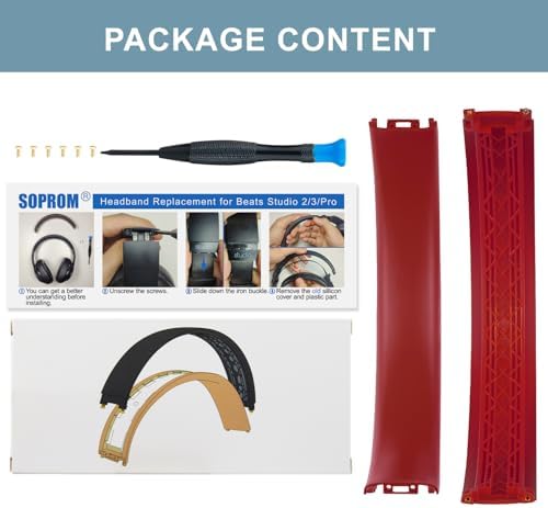 Transform Your Beats Studio 2 & 3 with SOPROM Premium Rubber Headband Cover – Stylish White Replacement Accessory for Enhanced Comfort and Durability in Wired & Wireless Models – Effortless Installation for a Revitalized Audio Experience