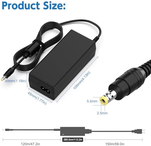 Universal 12 V AC Power Adapter for Sceptre EC Series Monitors – Premium DONGGUAN BRUJU Charger for 15″ to 35″ Displays, Ensures Uninterrupted Power Supply and Enhanced Energy Efficiency, Lightweight Design for Effortless Portability and Optimal Device Compatibility