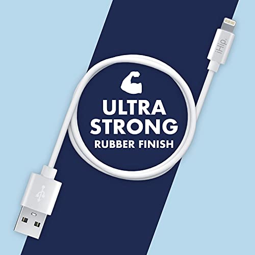 Premium i Hip 6 ft Bend Test Certified Lightning Cable – Durable White PVC USB Charging Cord for i Phone, i Pad, & i Pod – Fast Charging & Enhanced Compatibility for Everyday Use